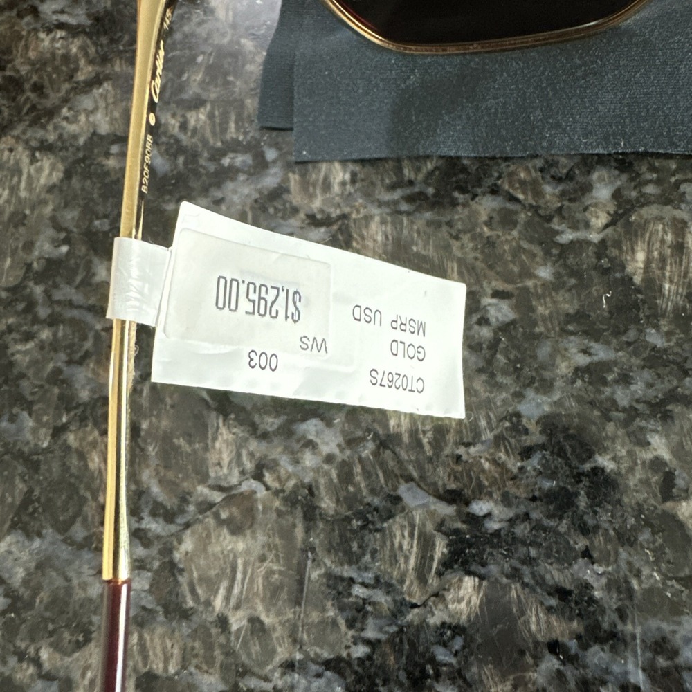 Cartier 58mm Panthère de Cartier Hexagonal Sunglasses. New Full Kit. Msrp $1295 - Picture 7 of 13